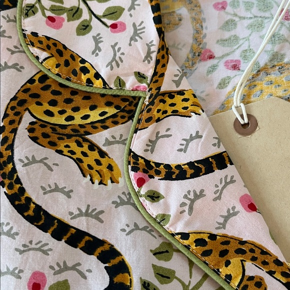 🆕 Printfresh Organic Cotton Short PJ Set Pockets S Bagheera Blush/Leopard Floral - Picture 13 of 14